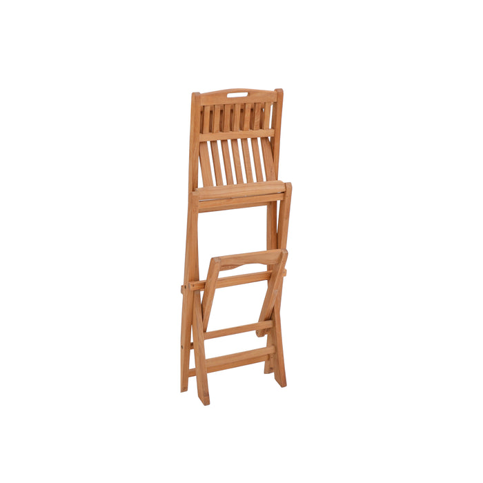 Emmett Natural Teak Indoor/Outdoor Folding Bar Stool - Sweatfully