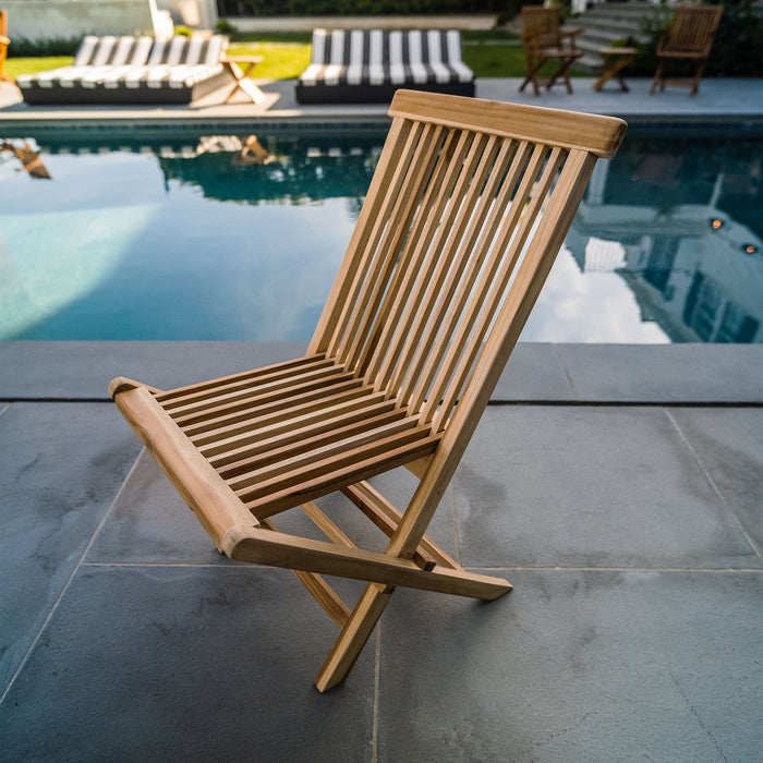 Telluride Teak Outdoor Patio Folding Chair - Sweatfully