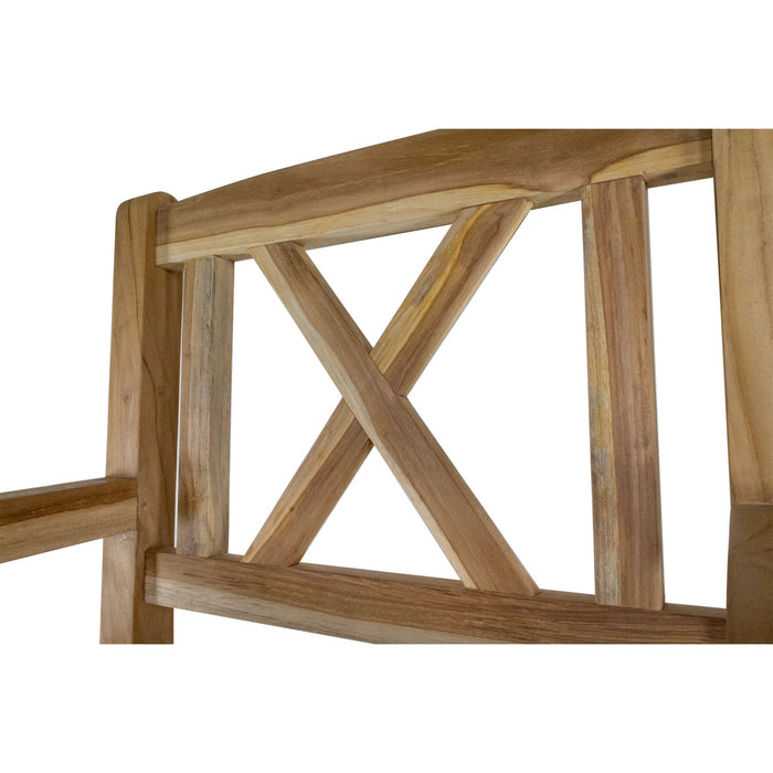 Åre Natural Teak Outdoor Patio Dining Chair with Arm Rests - Sweatfully