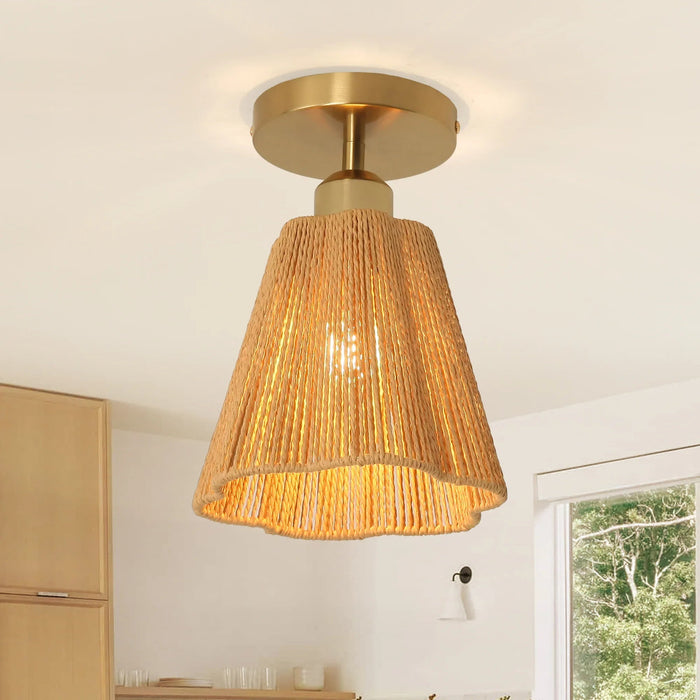 7 Inch Yves 1-Light Semi-Flush Mount Ceiling Light - Sweatfully