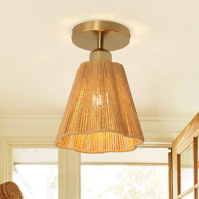 7 Inch Yves 1-Light Semi-Flush Mount Ceiling Light - Sweatfully