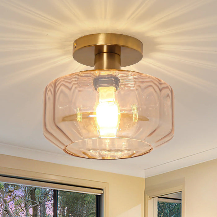 9 Inch Gerald 1-Light Semi-Flush Mount Ceiling Light - Sweatfully