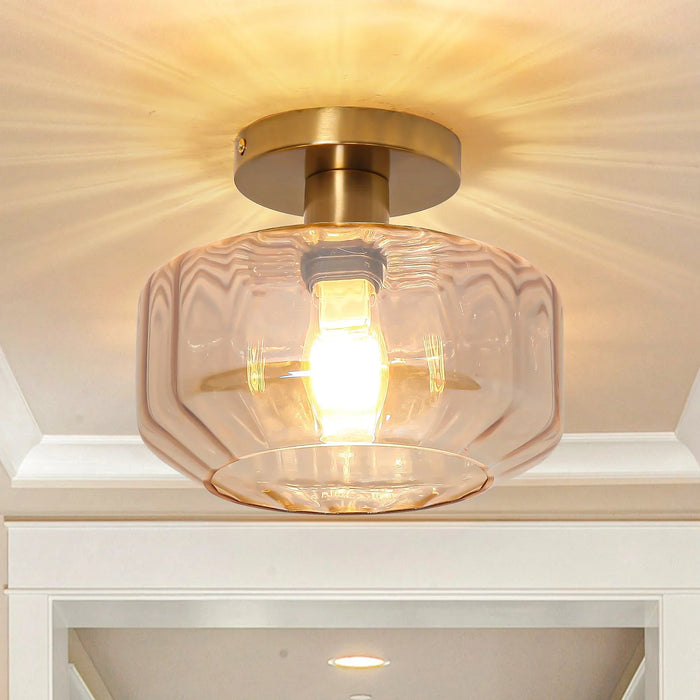 9 Inch Gerald 1-Light Semi-Flush Mount Ceiling Light - Sweatfully