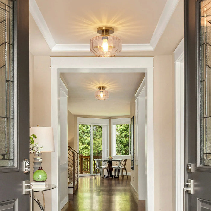 9 Inch Gerald 1-Light Semi-Flush Mount Ceiling Light - Sweatfully