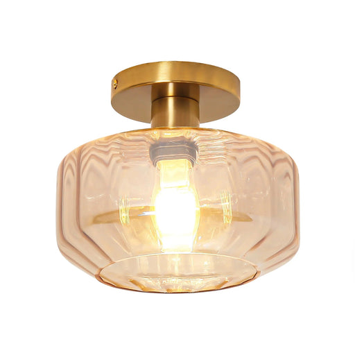 9 Inch Gerald 1-Light Semi-Flush Mount Ceiling Light - Sweatfully