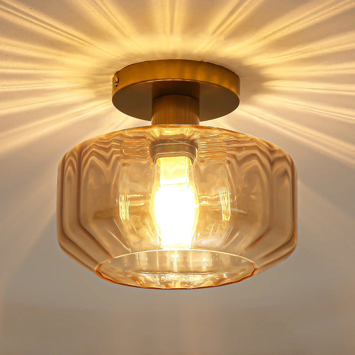 9 Inch Gerald 1-Light Semi-Flush Mount Ceiling Light - Sweatfully