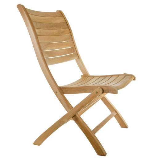 Naples Natural Teak Outdoor Patio Folding Chair - Sweatfully