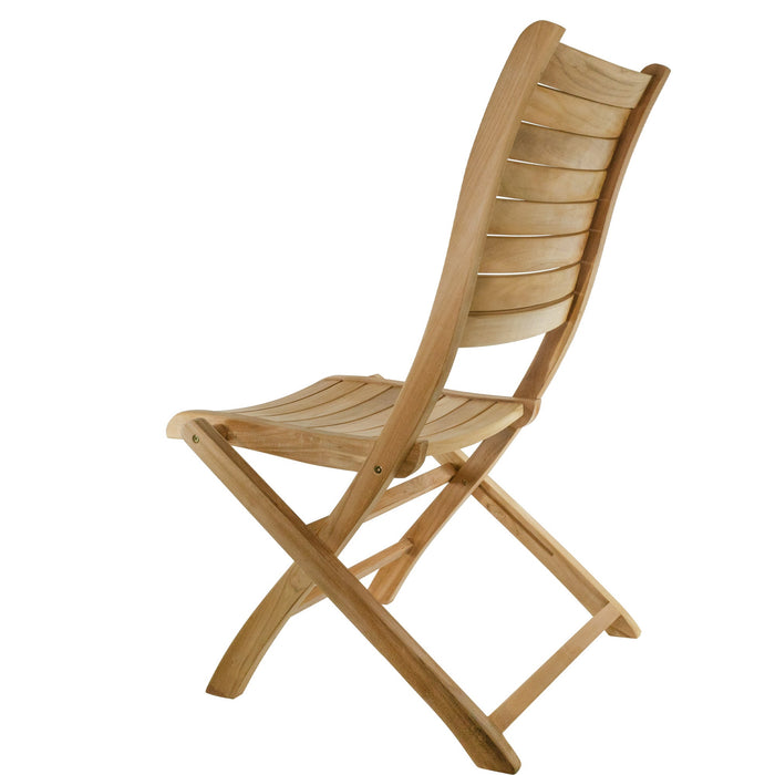 Naples Natural Teak Outdoor Patio Folding Chair - Sweatfully