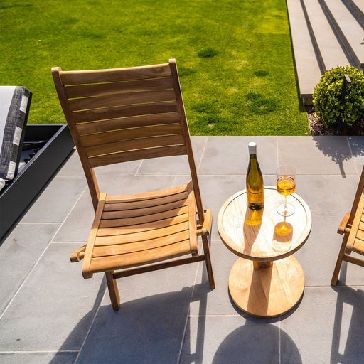 Naples Natural Teak Outdoor Patio Folding Chair - Sweatfully