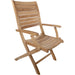 Naples Natural Teak Outdoor Patio Folding Chair with Arm Rests - Sweatfully