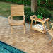 Norwegian Natural Teak Shower and Bath Curved Spa Bench with Shelf - 30" - Sweatfully