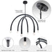 Caboche Mid-Century Modern Black Dimmable 6-Light Chandelier - Sweatfully
