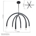 Caboche Mid-Century Modern Black Dimmable 6-Light Chandelier - Sweatfully