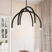 Caboche Mid-Century Modern Black Dimmable 6-Light Chandelier - Sweatfully