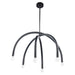 Caboche Mid-Century Modern Black Dimmable 6-Light Chandelier - Sweatfully