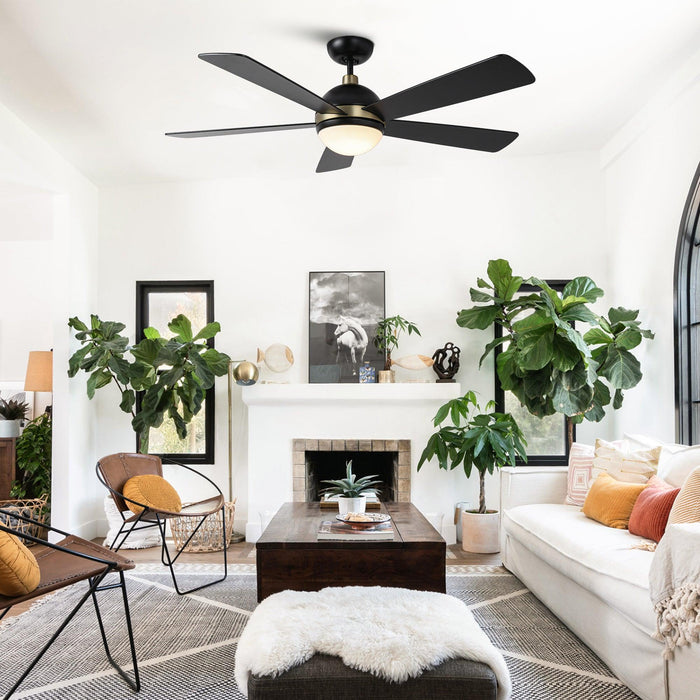 52" Indutrial 5 Blades Ceiling Fan with LED Lighting - Sweatfully