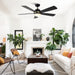 52" Indutrial 5 Blades Ceiling Fan with LED Lighting - Sweatfully