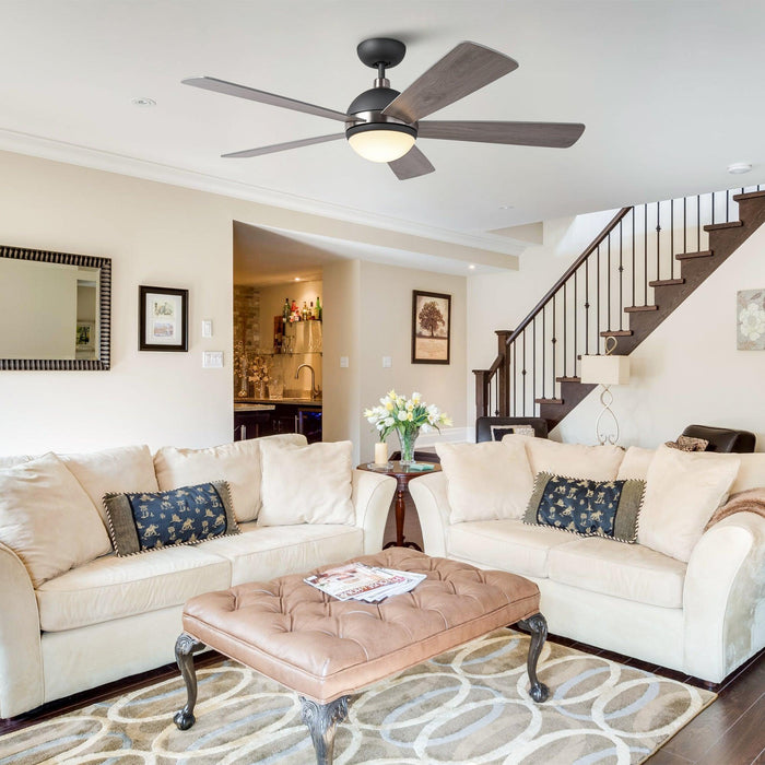 52" Indutrial 5 Blades Ceiling Fan with LED Lighting - Sweatfully