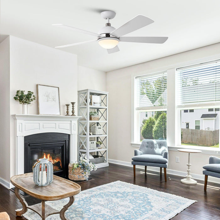 52" Indutrial 5 Blades Ceiling Fan with LED Lighting - Sweatfully