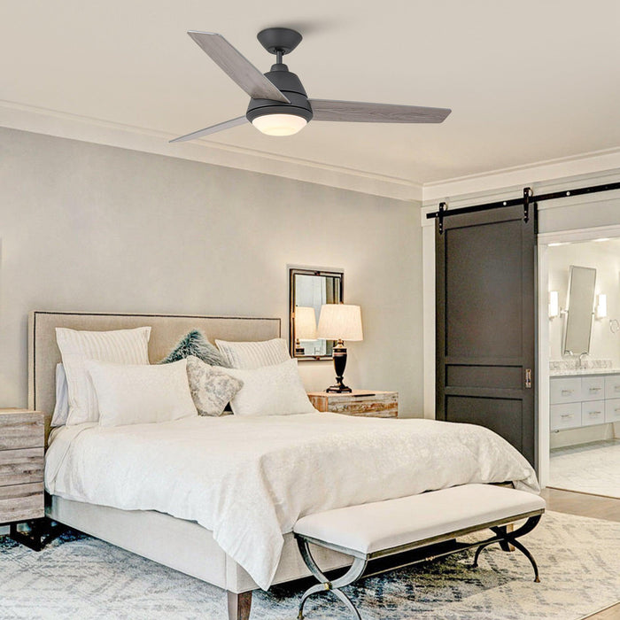 52" 4 Speed Wall Control Ceiling Fan with LED Lighting - Sweatfully