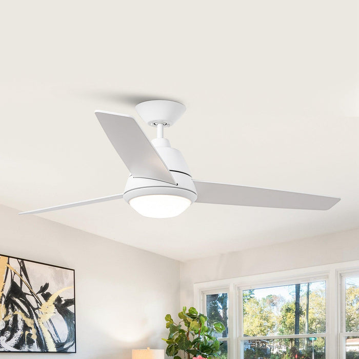 52" 4 Speed Wall Control Ceiling Fan with LED Lighting - Sweatfully