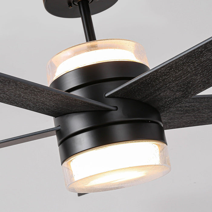 52" Fanelee 5 Blades Industrial Ceiling Fan with LED Lighting - Sweatfully