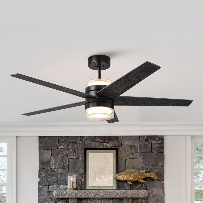 52" Fanelee 5 Blades Industrial Ceiling Fan with LED Lighting - Sweatfully