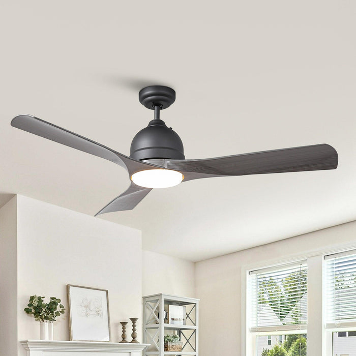 54" Industrial 3 Blades LED Ceiling Fan with Remote Control - Sweatfully