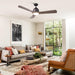 54" Industrial 3 Blades LED Ceiling Fan with Remote Control - Sweatfully