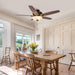 52" Traditional Pull Chain 5 Blades Ceiling Fan with Light - Sweatfully