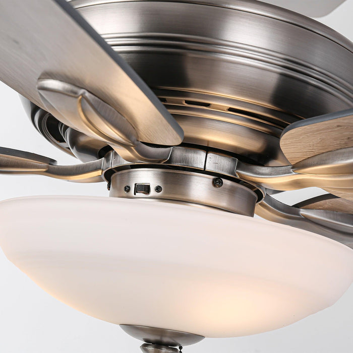 52" Traditional Pull Chain 5 Blades Ceiling Fan with Light - Sweatfully