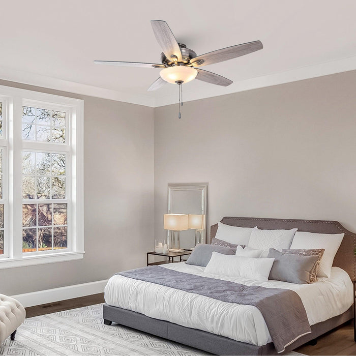 52" Traditional Pull Chain 5 Blades Ceiling Fan with Light - Sweatfully