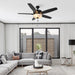 52" Traditional Pull Chain 5 Blades Ceiling Fan with Light - Sweatfully