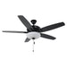 52" Traditional Pull Chain 5 Blades Ceiling Fan with Light - Sweatfully