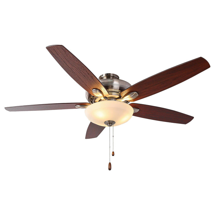 52" Traditional Pull Chain 5 Blades Ceiling Fan with Light - Sweatfully