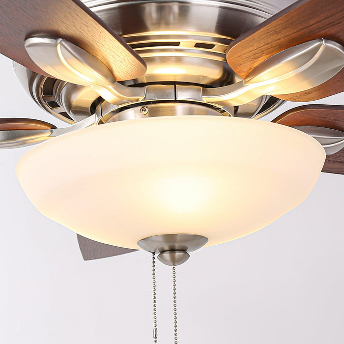 52" Traditional Pull Chain 5 Blades Ceiling Fan with Light - Sweatfully