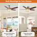 52" Traditional Pull Chain 5 Blades Ceiling Fan with Light - Sweatfully