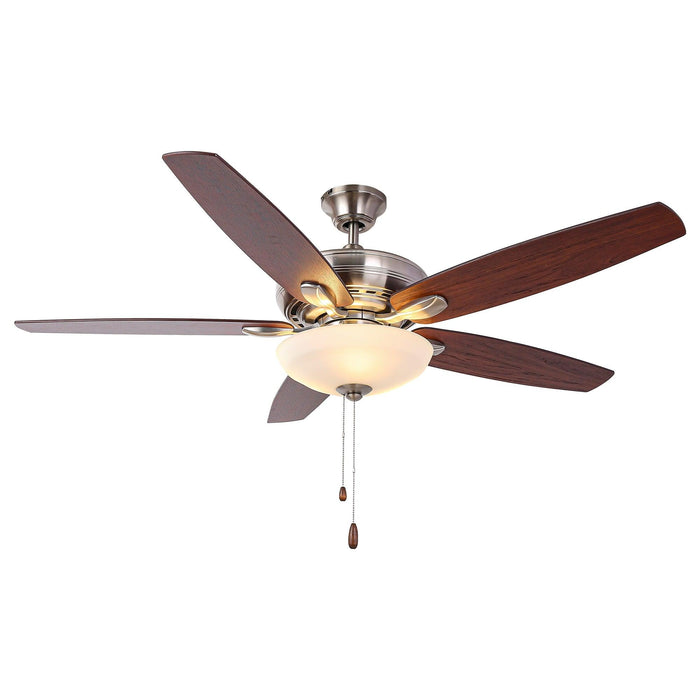 52" Traditional Pull Chain 5 Blades Ceiling Fan with Light - Sweatfully