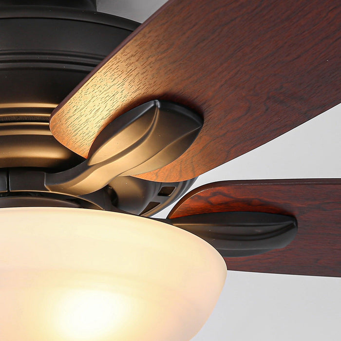 52" Traditional Pull Chain 5 Blades Ceiling Fan with Light - Sweatfully