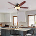 52" Traditional Pull Chain 5 Blades Ceiling Fan with Light - Sweatfully