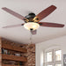 52" Traditional Pull Chain 5 Blades Ceiling Fan with Light - Sweatfully