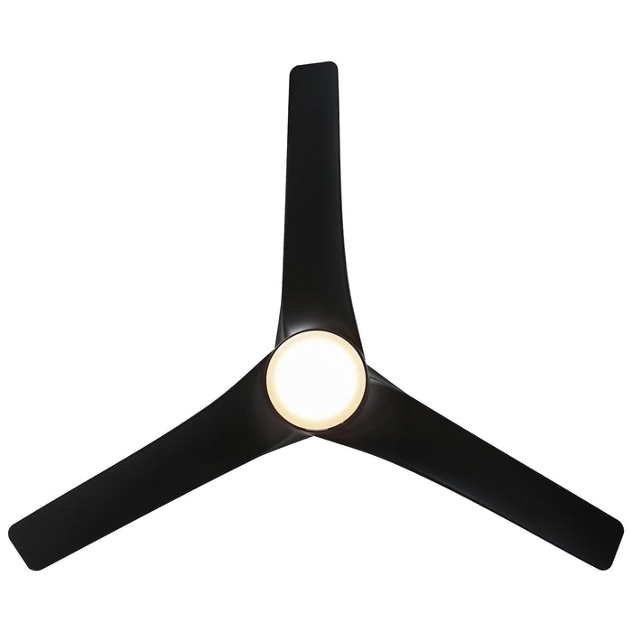 60" Wall Control 3 Blades Black Ceiling Fan with LED Lighting - Sweatfully