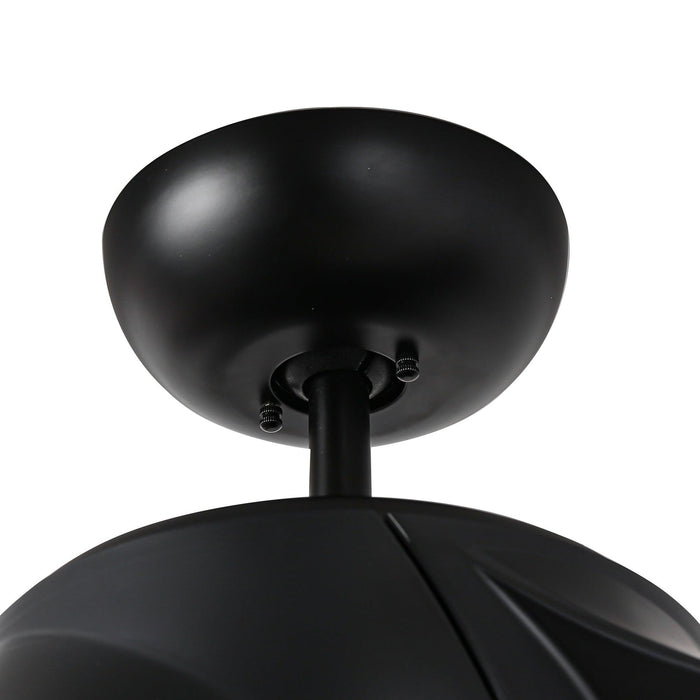 60" Wall Control 3 Blades Black Ceiling Fan with LED Lighting - Sweatfully