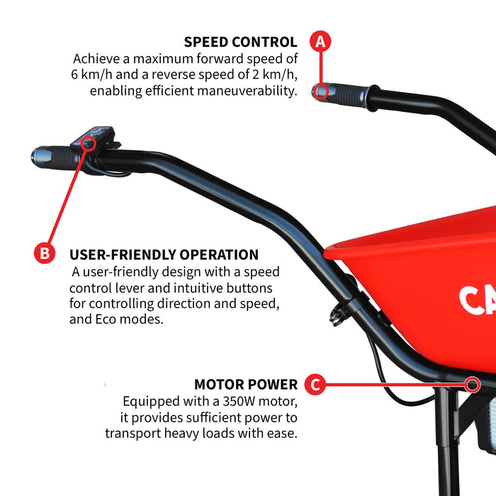 Electric Utility Cart 40V Battery-Powered Wheelbarrow 570-lb. Bucket Capacity - Sweatfully