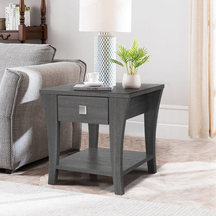 Furniture of America Amity End Table, Gray - Sweatfully