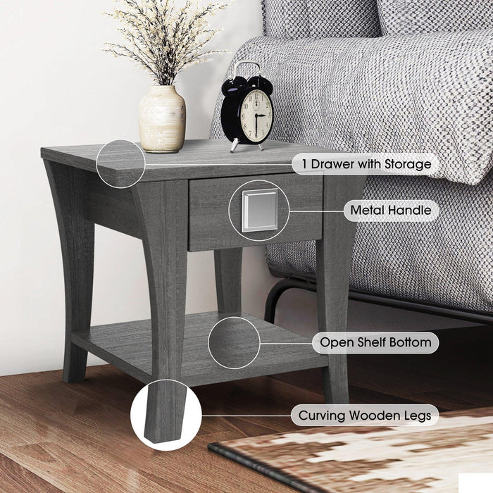 Furniture of America Amity End Table, Gray - Sweatfully