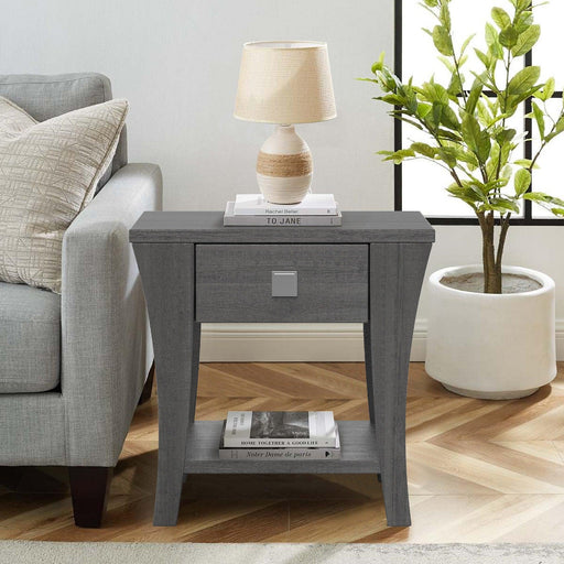 Furniture of America Amity End Table, Gray - Sweatfully