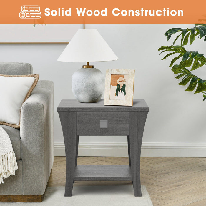 Furniture of America Amity End Table, Gray - Sweatfully