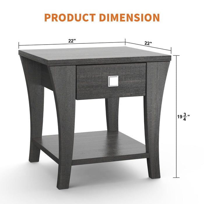 Furniture of America Amity End Table, Gray - Sweatfully