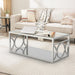 47" Contemporary Coffee Table in Chrome - Sweatfully
